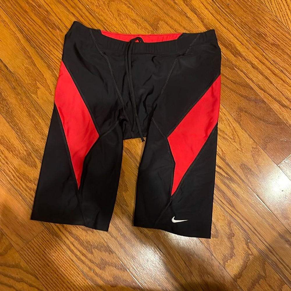 Nike Red Black Swim Jammers